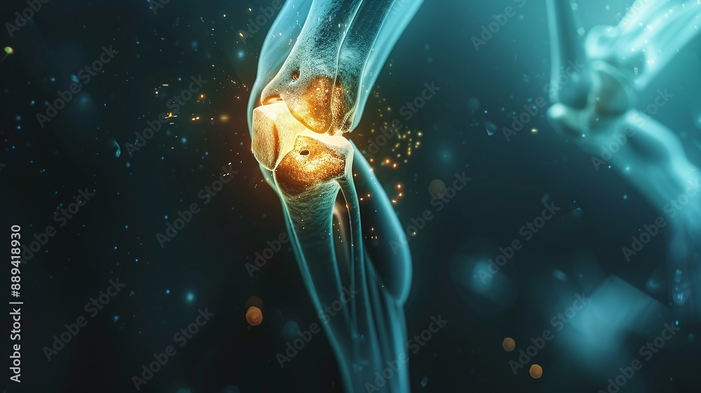 3D rendering of a human joint with inflammation. 3D rendering of a human joint with inflammation.
