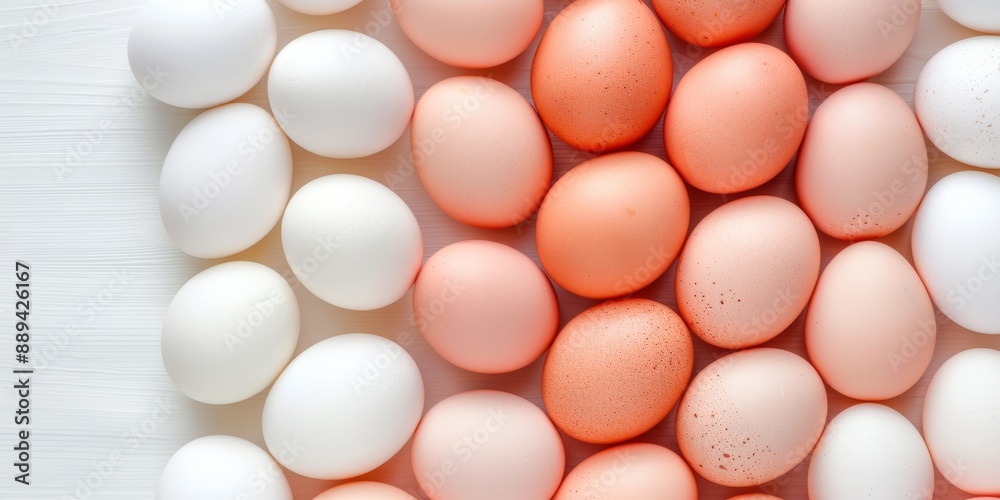 white and pink eggs , copy space concept for wallpaper or background white and pink eggs , copy space concept for wallpaper or background