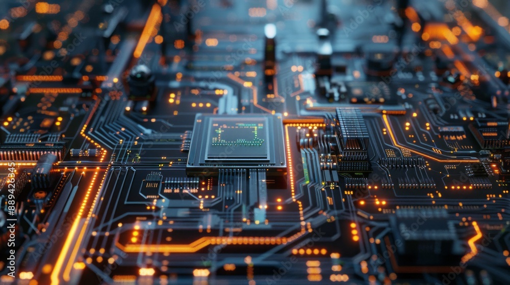 big data on circuit board hologram big data on circuit board hologram