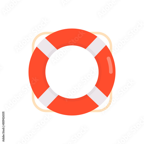 Lifebuoy and lifeguard, lifesaver, ring lifebuoys life safety survival swimming saver concept flat vector illustration.	
