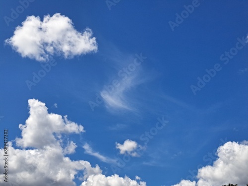 Clouds in the blue sky.