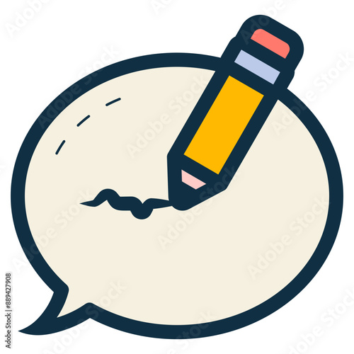writing chat message with pencil icon
