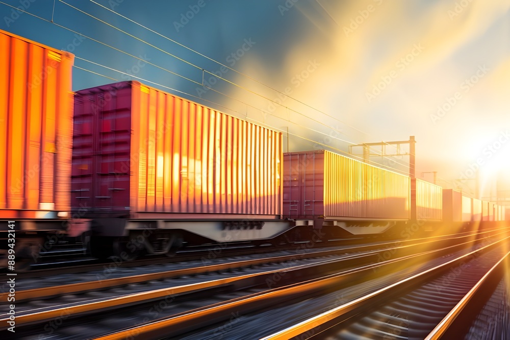 container train moving in the city container train moving in the city