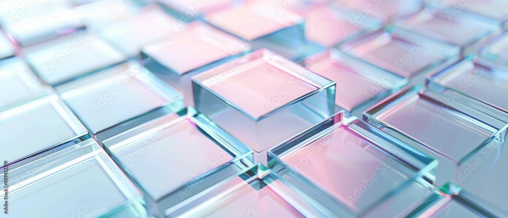A close up of a pattern of clear glass blocks A close up of a pattern of clear glass blocks