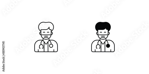 doctor set icon with white background vector stock illustration