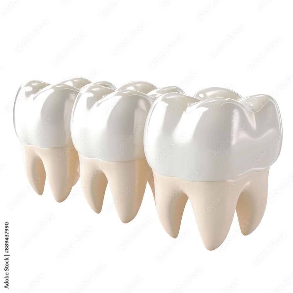set of three teeth 3D render cut out transparent background set of three teeth 3D render cut out transparent background