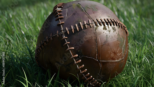 realistic high-resolution photo of baseball, with detailed background