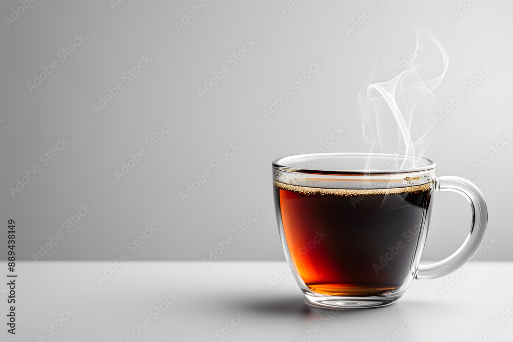 Steam Rising from a Hot Cup of Coffee on a Simple Background Steam Rising from a Hot Cup of Coffee on a Simple Background
