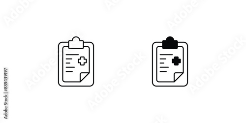 medical history set icon with white background vector stock illustration