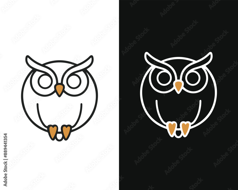 Fototapeta premium Minimalist Mascot Style Owl Vector For Logo or Icon
