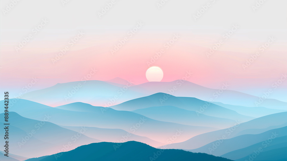 A calming wallpaper showcasing a minimalist landscape with soft gradients and gentle colors. A calming wallpaper showcasing a minimalist landscape with soft gradients and gentle colors.