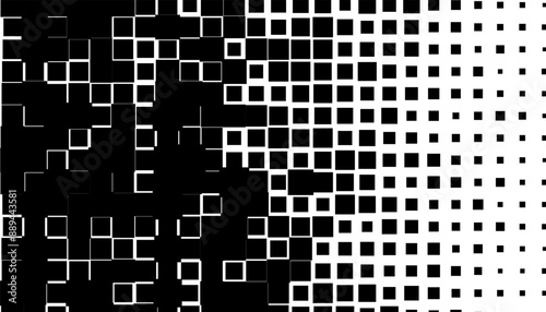 Black and white abstract transition pattern with squares shape. For modern technology background. Fully editable vector element. Vector Format Illustration 