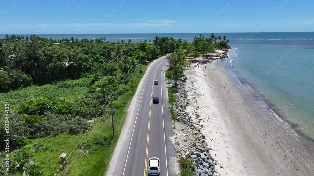 Coast Road At Porto Seguro Bahia Brazil. Breathtaking Aerial View Of A Lush Tropical Coastline Scenery. Island Life Landscape Season Amazing. Island Life Waterfront Coast. Porto Seguro Bahia. Coast Road At Porto Seguro Bahia Brazil. Breathtaking Aerial View Of A Lush Tropical Coastline Scenery. Island Life Landscape Season Amazing. Island Life Waterfront Coast. Porto Seguro Bahia.