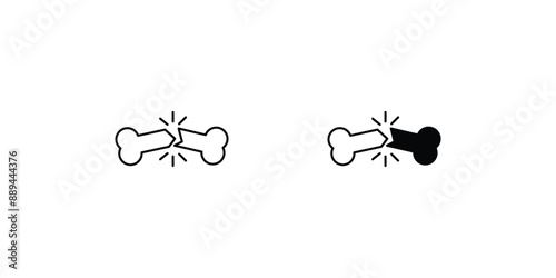 bone set icon with white background vector stock illustration
