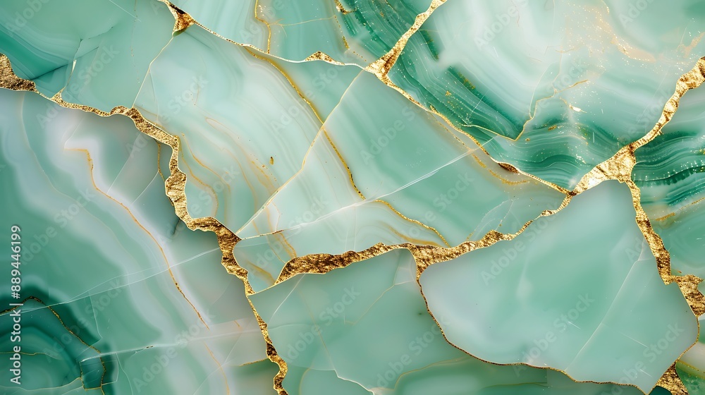 Dreamy Seafoam Green Marble with Gold Veins Dreamy Seafoam Green Marble with Gold Veins