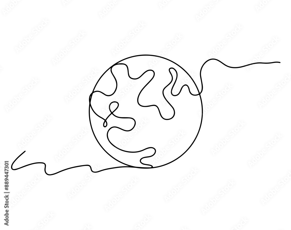 continuous line drawing of Earth globe isolated on transparent background. vector illustration continuous line drawing of Earth globe isolated on transparent background. vector illustration