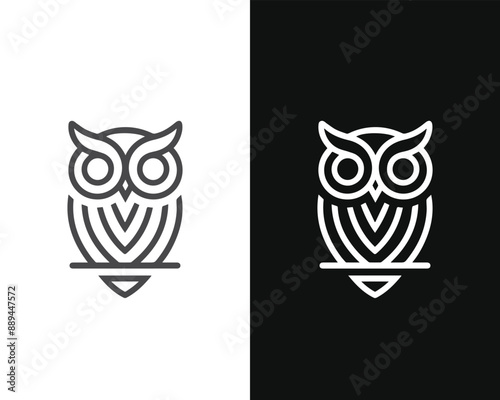 Minimalist Mascot Style Owl Vector For Logo or Icon