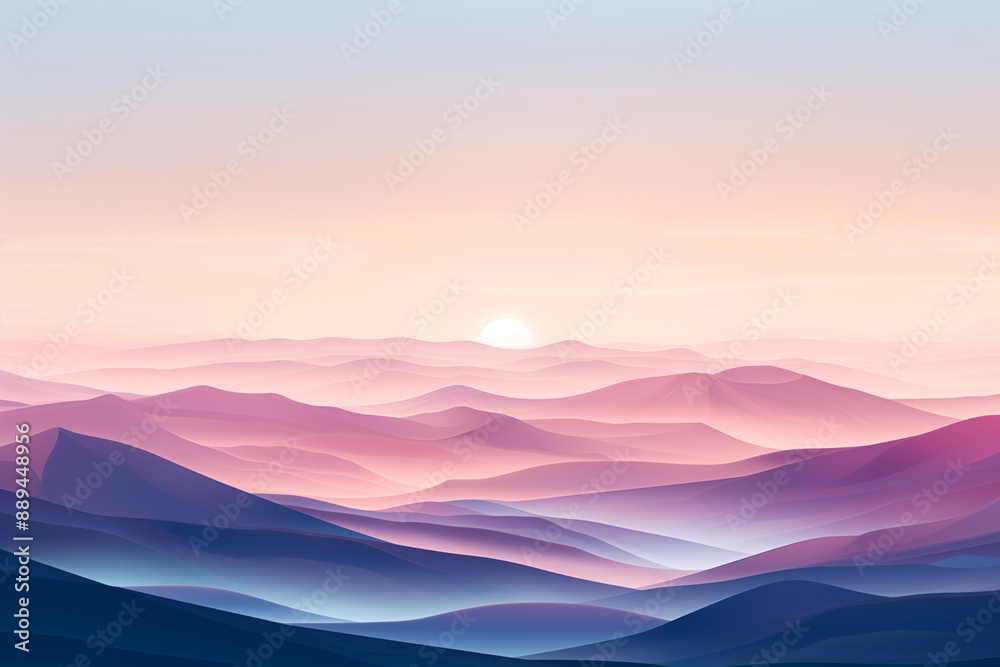 A calming wallpaper showcasing a minimalist landscape with soft gradients and gentle colors. A calming wallpaper showcasing a minimalist landscape with soft gradients and gentle colors.