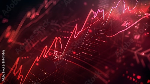 Dynamic stock market graph animated to resemble a heartbeat, pulsing with the rhythm of financial activity.