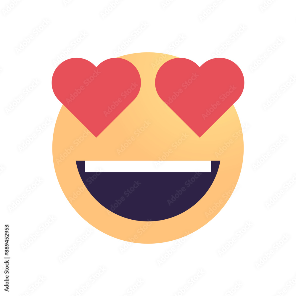 Heart emoji and 3d face smile for love chat, message, happy mood eyes, beauty kiss emoji sticker, cute cartoon social network sign concept flat vector illustration.
Heart emoji and 3d face smile for love chat, message, happy mood eyes, beauty kiss emoji sticker, cute cartoon social network sign concept flat vector illustration.