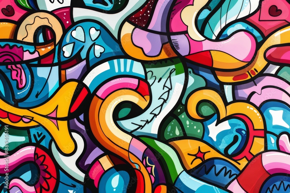 Wallpaper background with wildstyle graffiti in seamless tiles (Stock) Wallpaper background with wildstyle graffiti in seamless tiles (Stock)