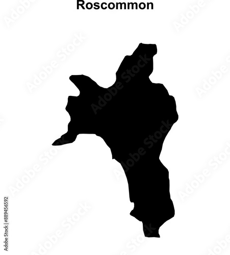 Roscommon outline map