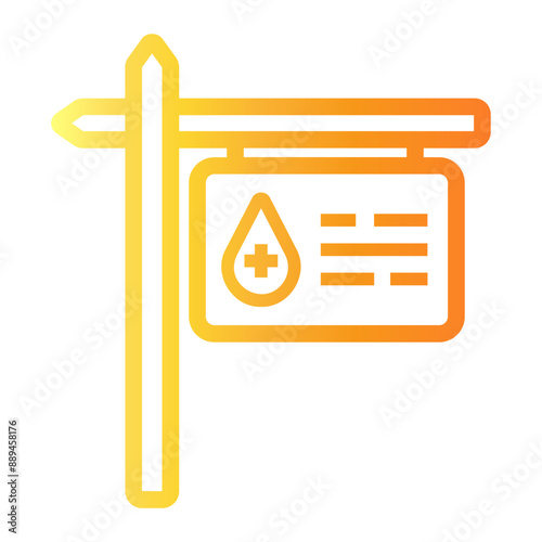 sign Line Gradient Icon