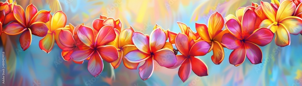 A colorful flower arrangement in the shape of a hula hoop. The flowers are in various colors and are arranged in a circular pattern. Scene is cheerful and vibrant A colorful flower arrangement in the shape of a hula hoop. The flowers are in various colors and are arranged in a circular pattern. Scene is cheerful and vibrant