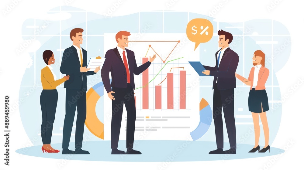 Business Meeting Presentation with Growth Charts Business Meeting Presentation with Growth Charts