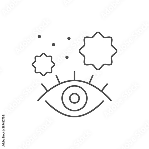 Migraine aura line outline icon