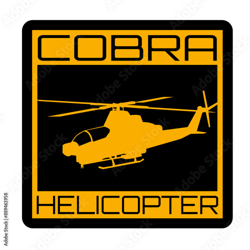 military cobra helicopter silhouette badge