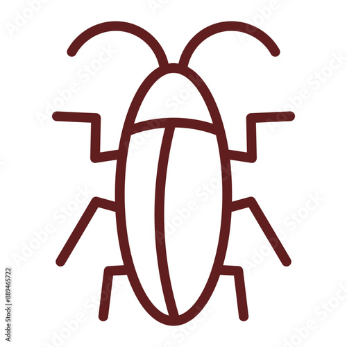 Cockroach Vector Line Maroon Icon Design