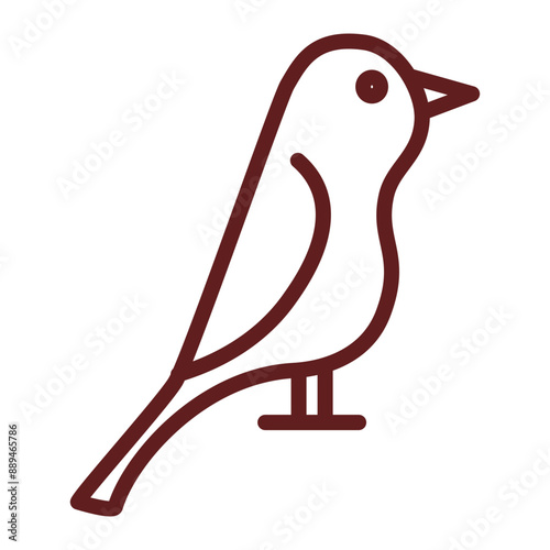 Canary Vector Line Maroon Icon Design