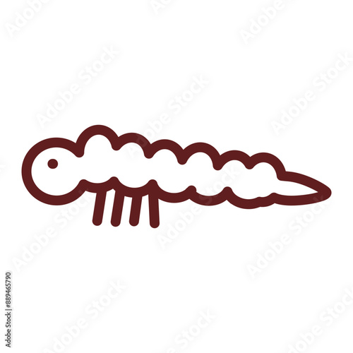 Silkworm Vector Line Maroon Icon Design