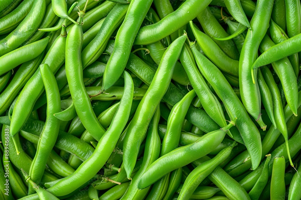 Fresh green beans as background top view Fresh green beans as background top view