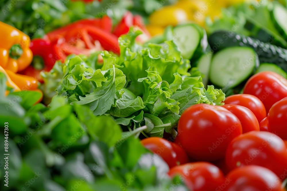 A Freshness and variety of organic vegetables in a health A Freshness and variety of organic vegetables in a health