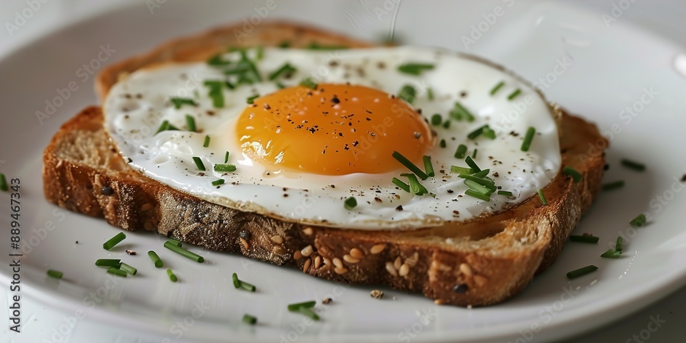 A fried egg on toast A fried egg on toast