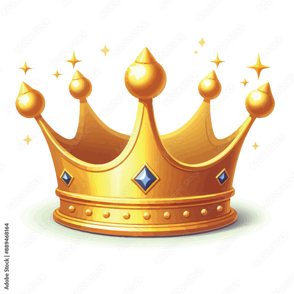 Vector 3d Realistic Golden Crown Icon Closeup Isolated. Yellow Metallic ...