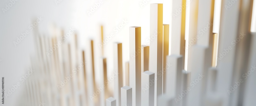 Elegant and precise bar graph indicating a sudden surge in market performance against a clean white backdrop. Elegant and precise bar graph indicating a sudden surge in market performance against a clean white backdrop.