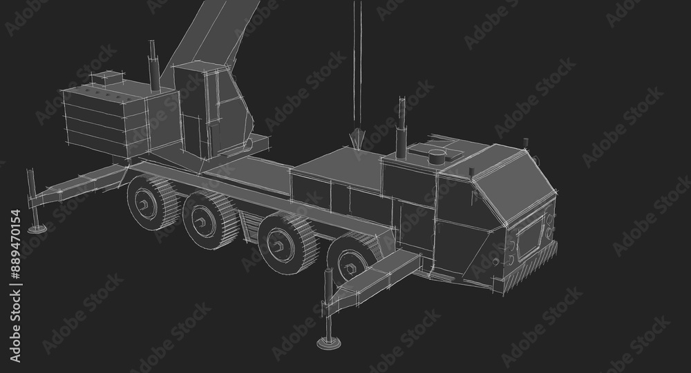 Obraz premium mobile crane machine 3d illustration