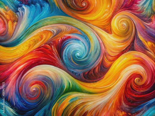 Wallpaper Mural Vibrant swirls of oil paint create a mesmerizing abstract background with dynamic wavy brushstrokes and rich colorful textures, evoking emotion and artistic expression. Torontodigital.ca