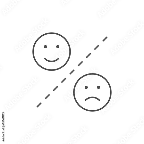 Mood changing line outline icon