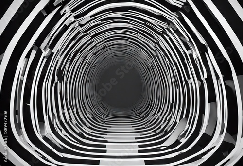 Animated hypnotic tunnel with white and black stripes Digital seamless loop animation 3d rendering 4K Ultra HD resolution stock videoBackgrounds Abstract Psychedelic Pattern photo