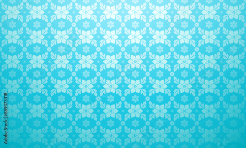 Luxury Lai Thai jasmine flower pattern on light blue background vector illustration. Lai Thai flower element pattern.