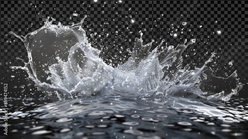 realistic isolated water spray effect on the transparent background