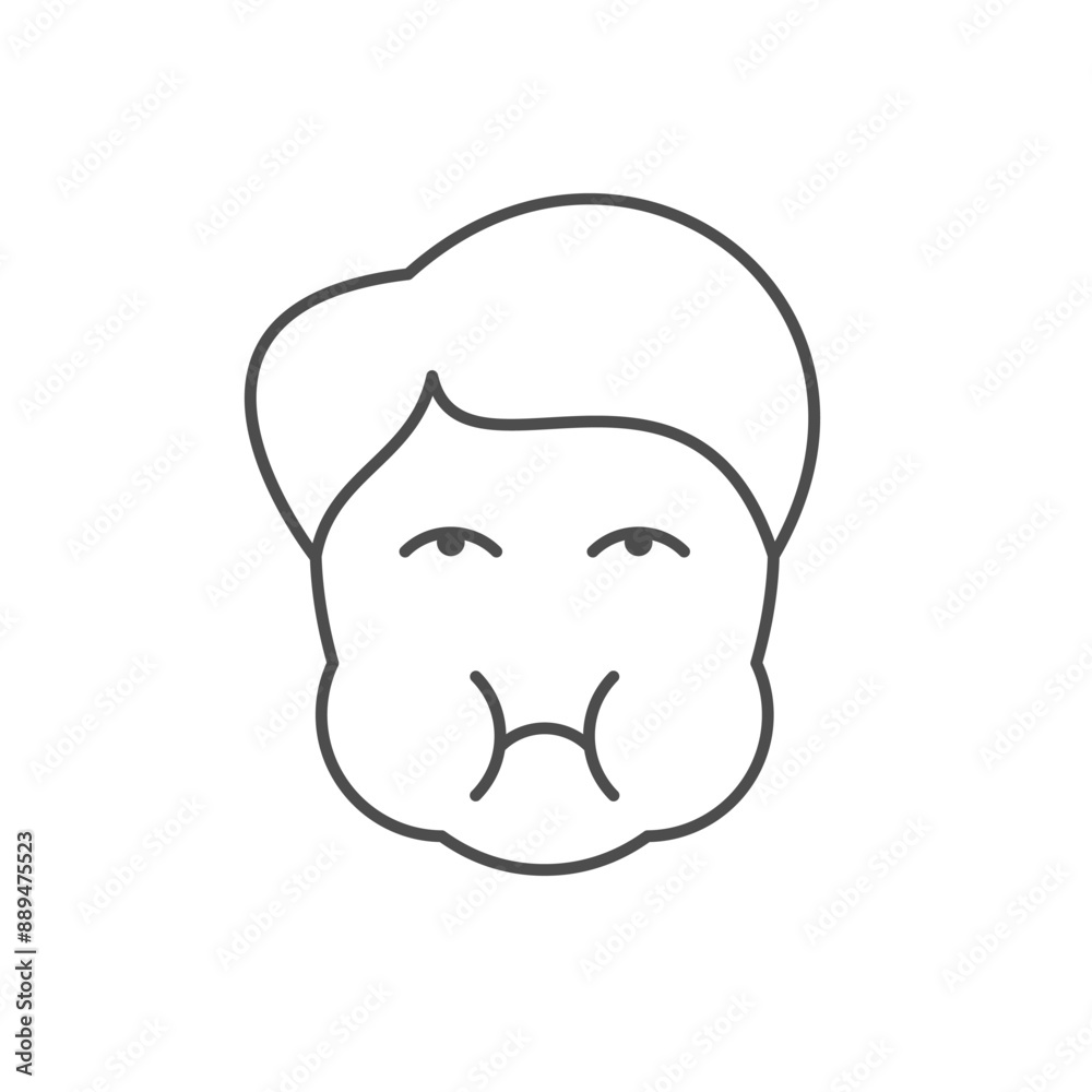 Nausea process line outline icon Nausea process line outline icon