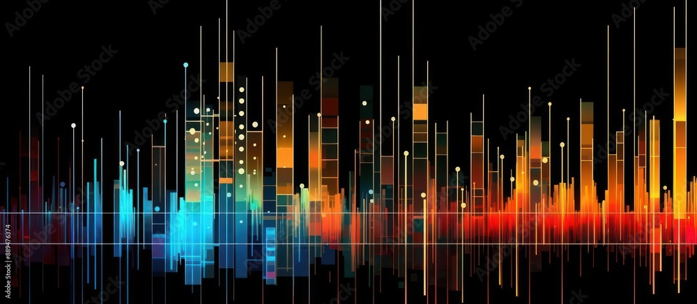 Abstract Digital Cityscape with Neon Lights Abstract Digital Cityscape with Neon Lights
