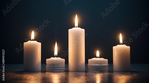 Candles lit on dark background