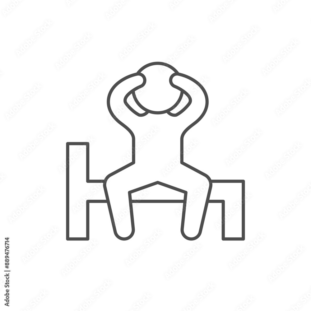 Person with hangover line icon