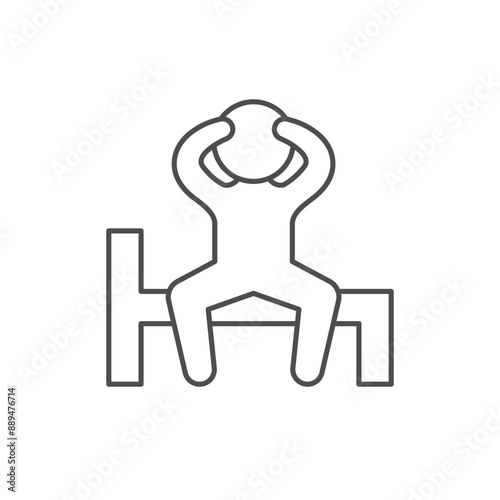 Person with hangover line icon